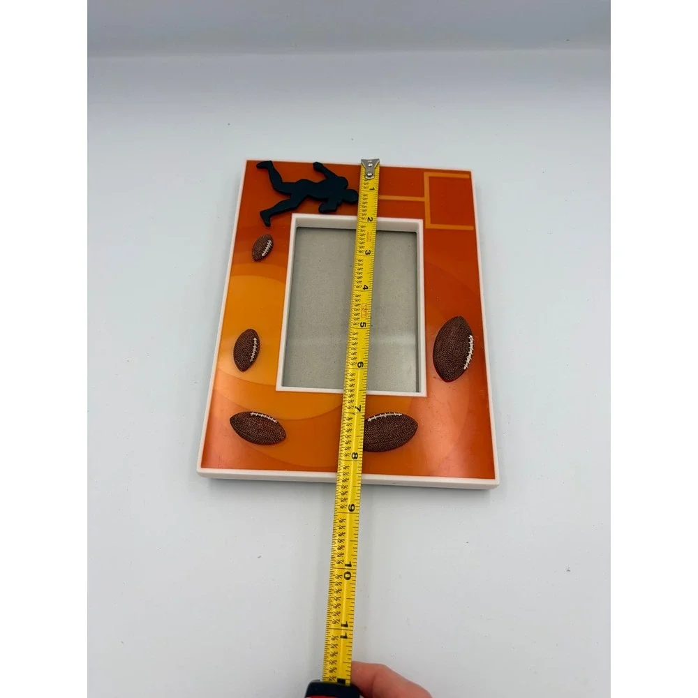 Football‎ Picture Frame Orange Silhouette Player Goal Post 4x6 Photo Decor